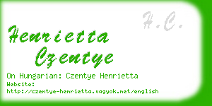 henrietta czentye business card